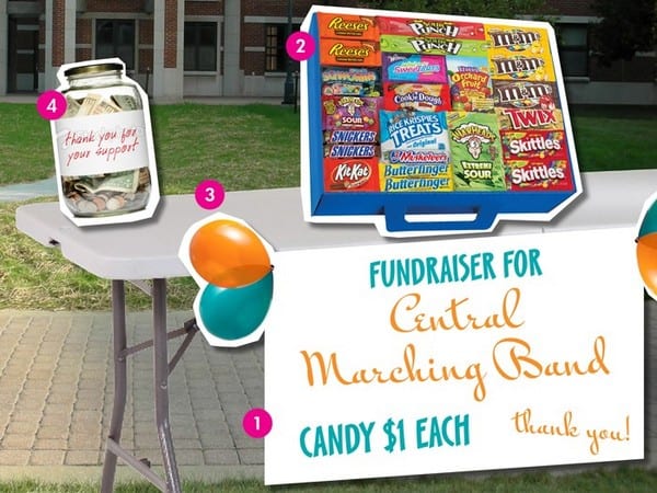 fundraising table setup